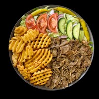 Kebab ristikkoperunoilla